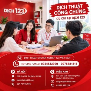 Dịch thuật công chứng củ chi tại dịch 123