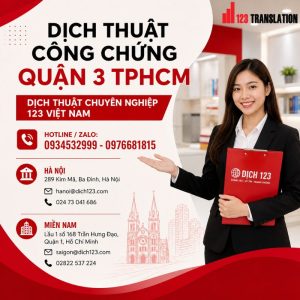 Dịch thuật công chứng Quận 3 TPHCM giá rẻ