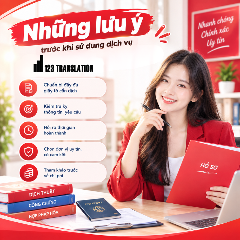 Sử dụng Dịch thuật công chứng siêu tốc chất lượng giúp hồ sơ được xử lý chuyên nghiệp, đúng yêu cầu.