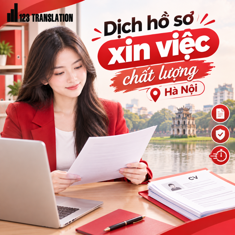 Khi lựa chọn dịch hồ sơ xin việc uy tín Hà Nội, khách hàng nên ưu tiên đơn vị có kinh nghiệm xử lý hồ sơ tuyển dụng và tài liệu chuyên ngành.