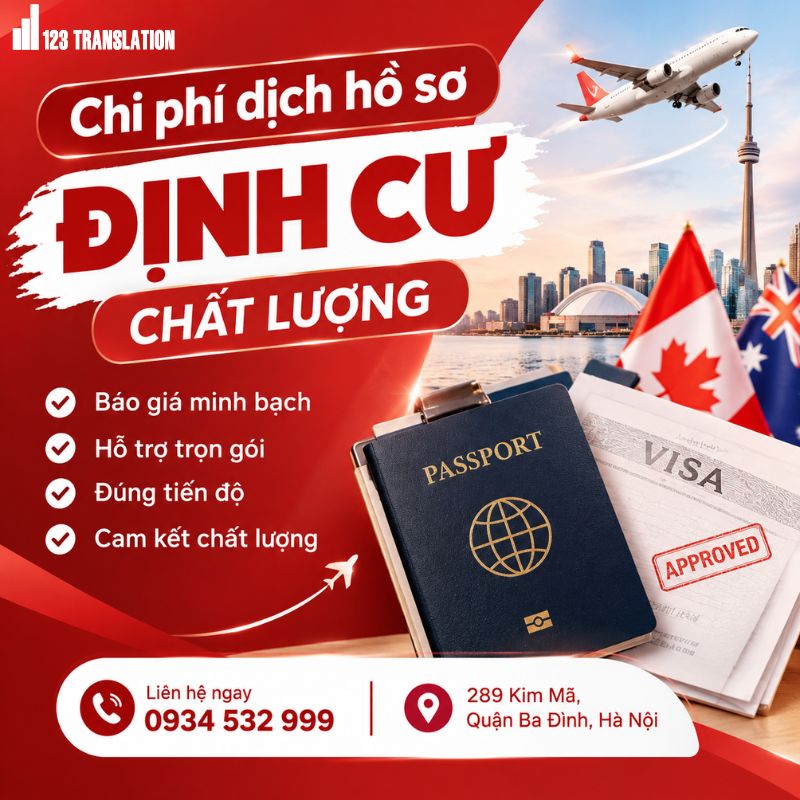Chi phí dịch hồ sơ định cư chất lượng phụ thuộc vào ngôn ngữ, số lượng tài liệu và độ phức tạp của hồ sơ.
