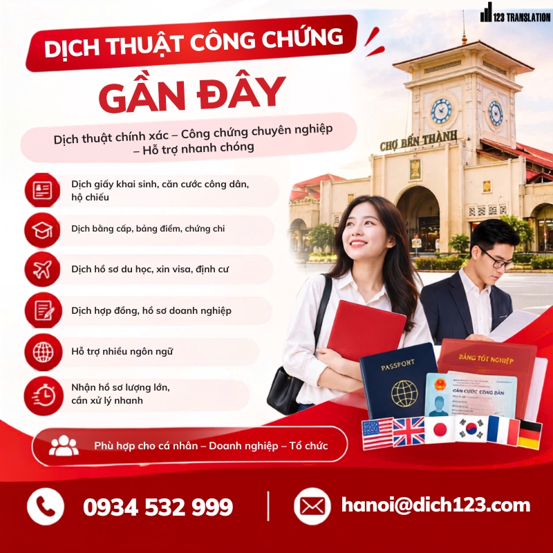 Dịch thuật công chứng gần đây 
