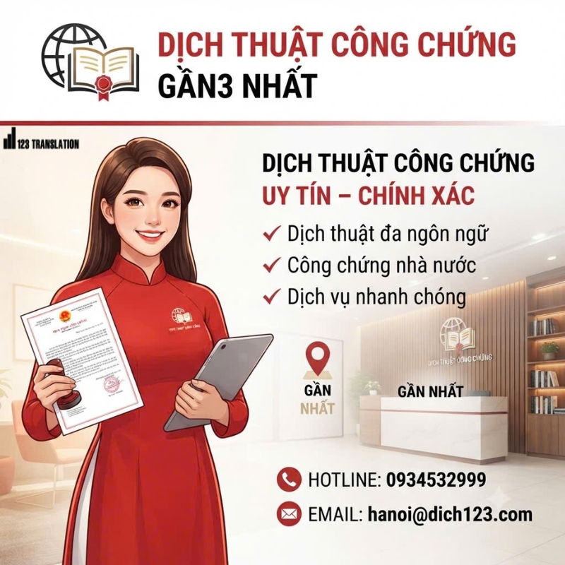 Dịch thuật công chứng gần nhất