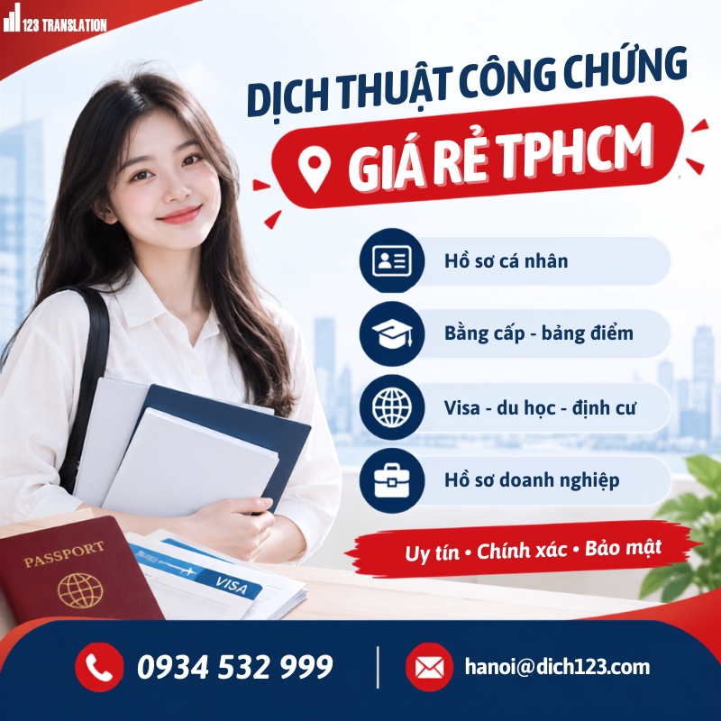 Dịch thuật công chứng giá rẻ TPHCM 