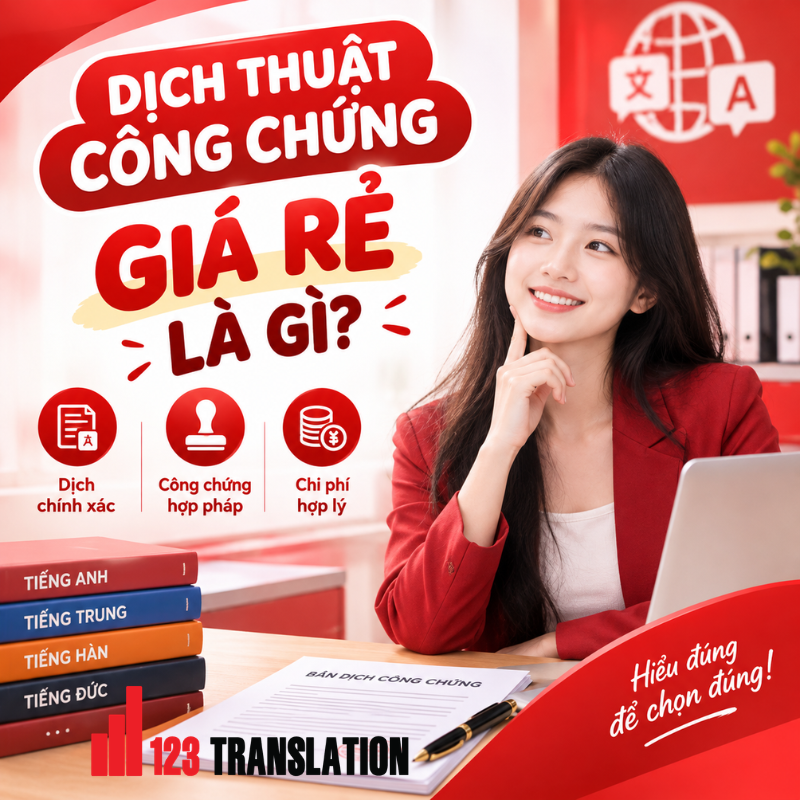 Dịch thuật công chứng giá rẻ phù hợp với hồ sơ du học, visa, lao động và định cư.
