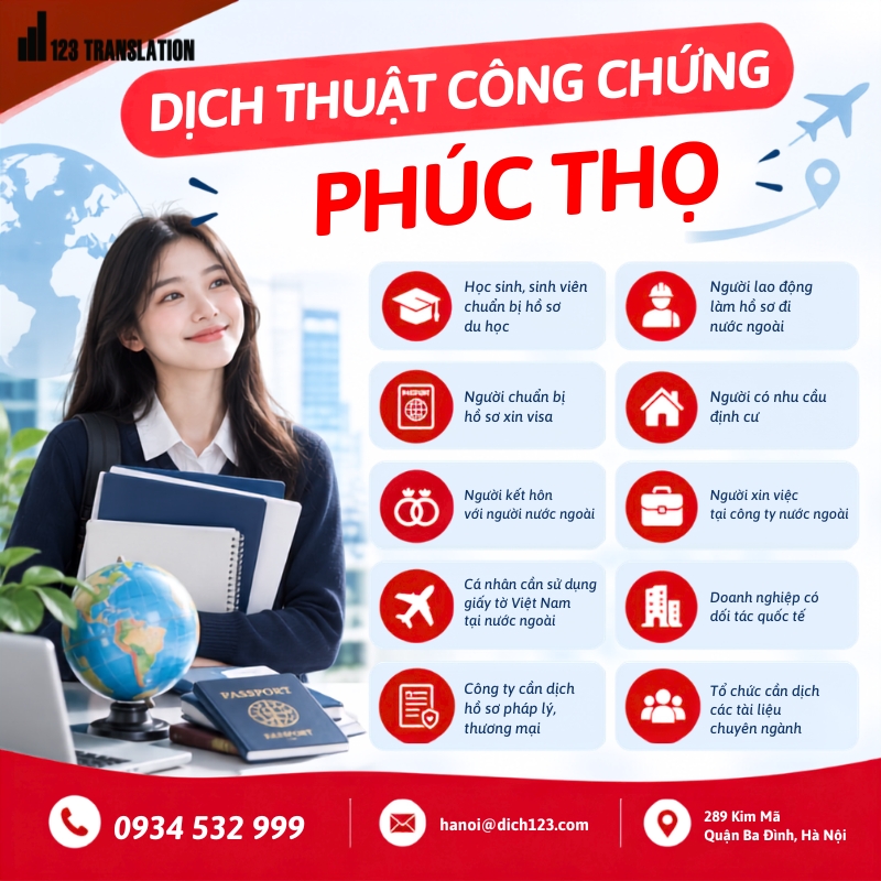 Dịch thuật công chứng Phúc Thọ