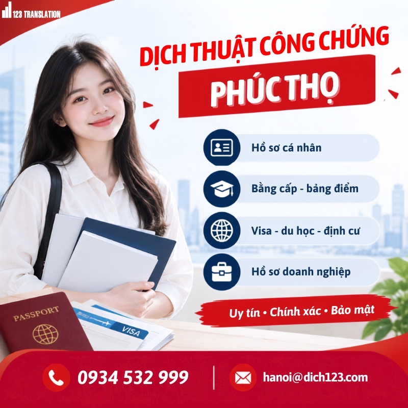 Dịch thuật công chứng Phúc Thọ