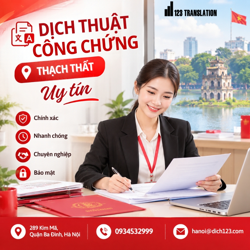 Dịch thuật công chứng Thạch Thất