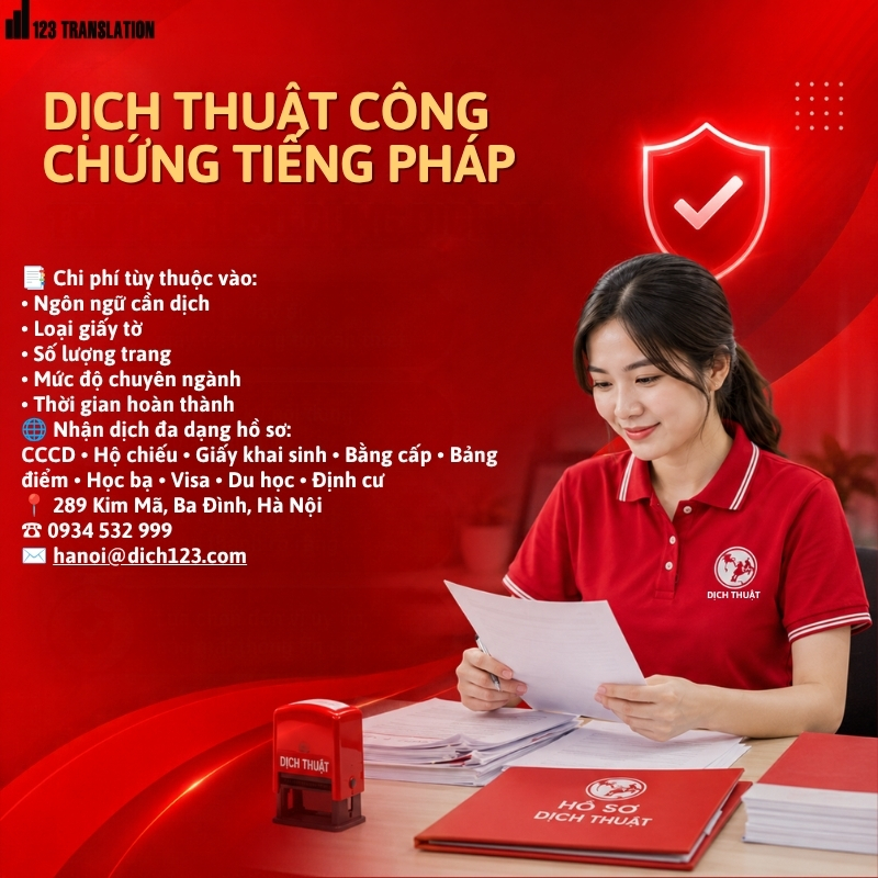 Dịch thuật công chứng tiếng Pháp